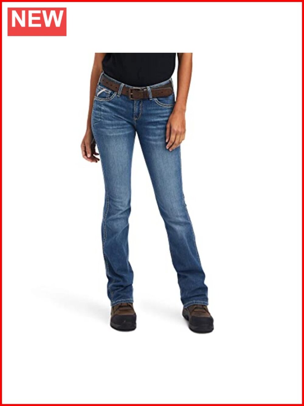 Women's Bootcut Jeans Mid Rise Stretch Work Denim